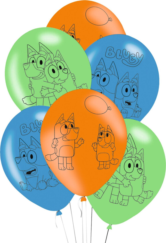 Ballonger Bluey - 6-pakning