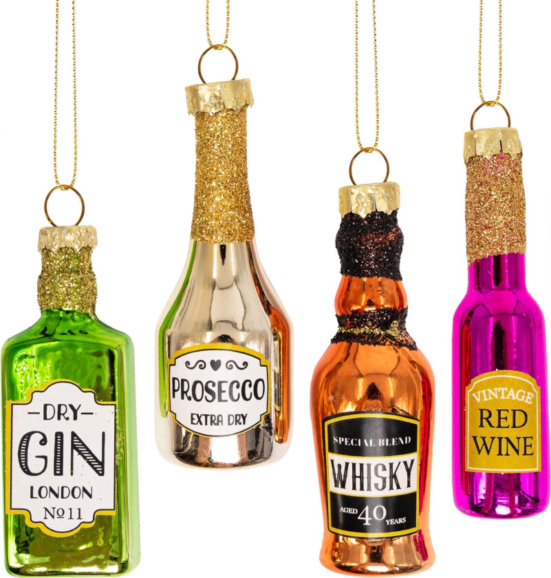 Vin- og Brennevinsflasker Juletreanheng