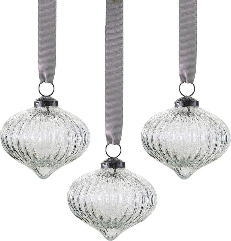 Juletrekule Dråper i Glass - 3-pakning