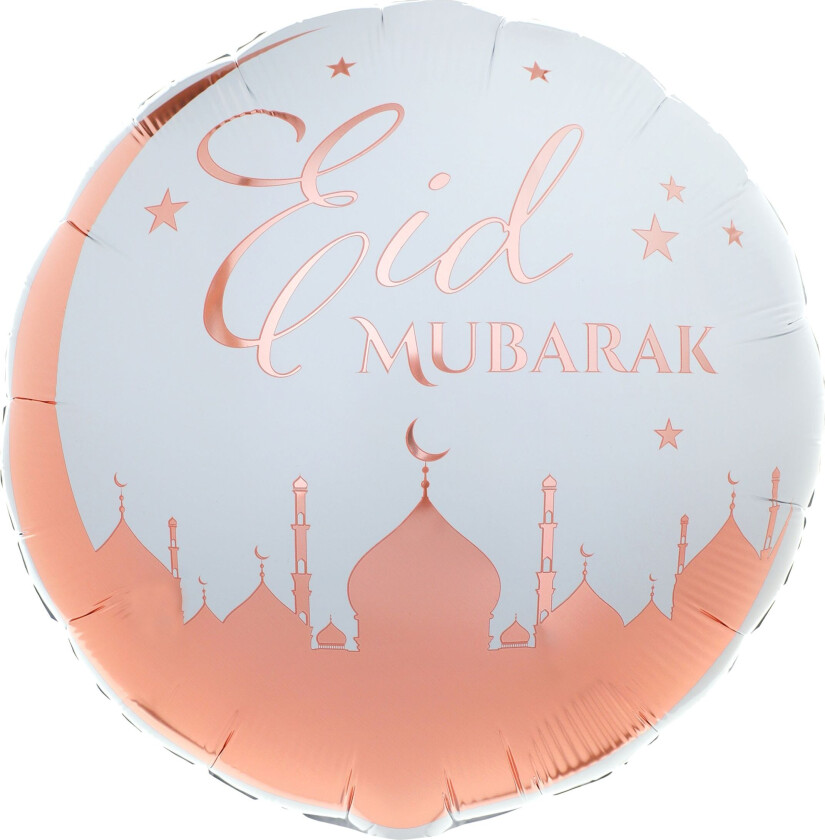 Folieballong Eid Mubarak Roségull