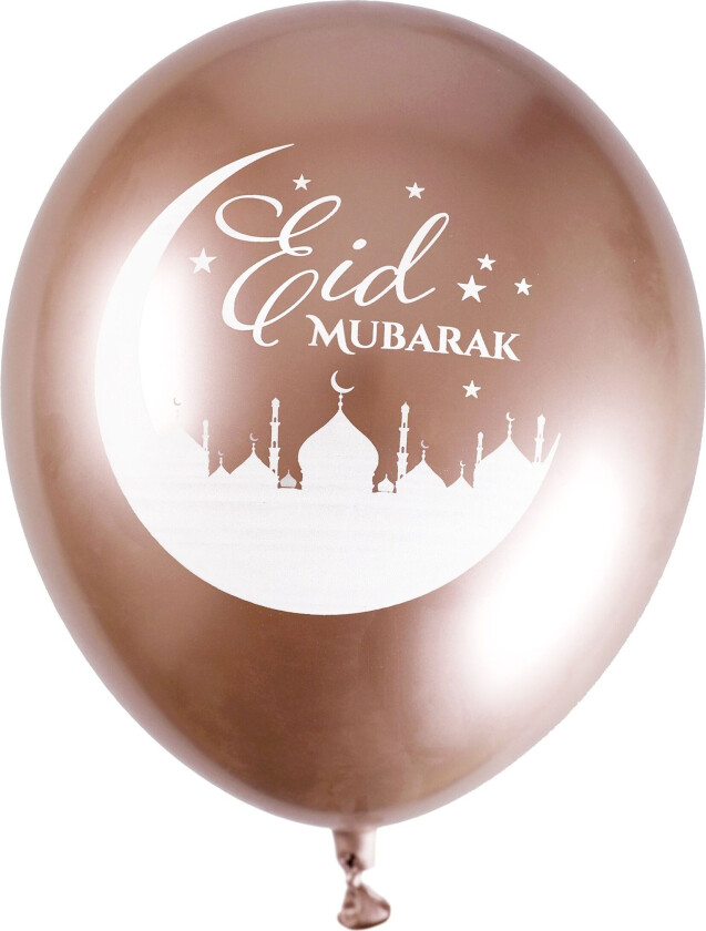 Ballonger Eid Mubarak Roségull - 6-pakning