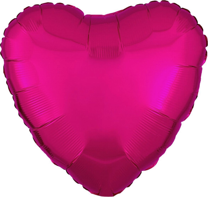 Folieballong Hjerte Metallisk Fuksia