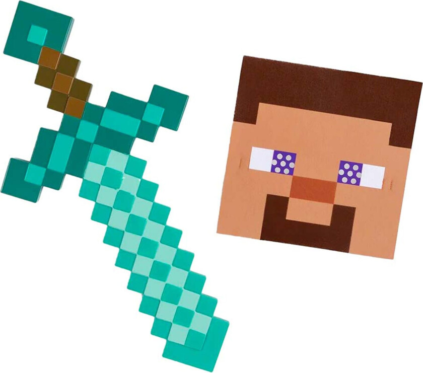 Bilde av Minecraft Steve Maske og Sverd for Barn