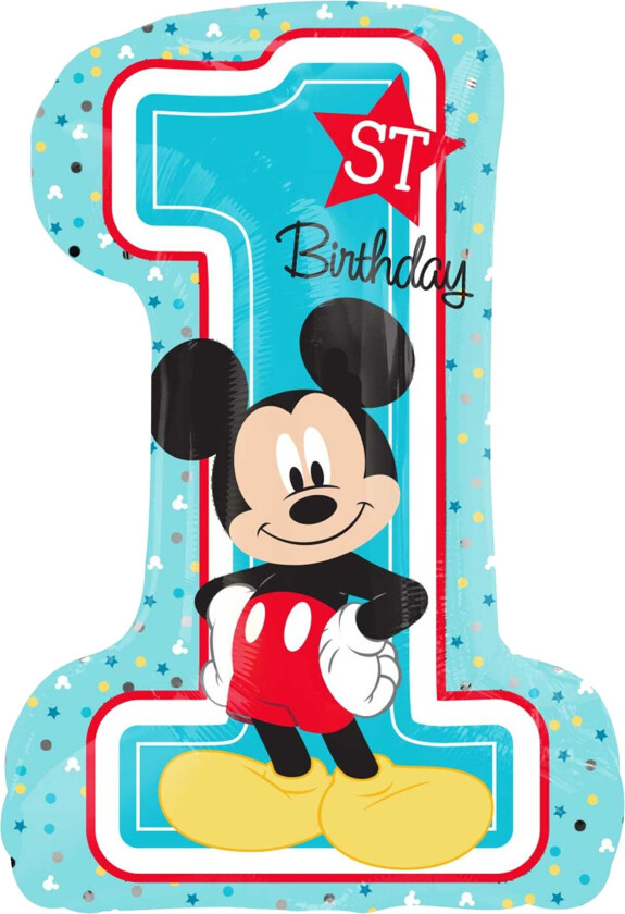 Folieballong Mikke Mus 1st Birthday Shape