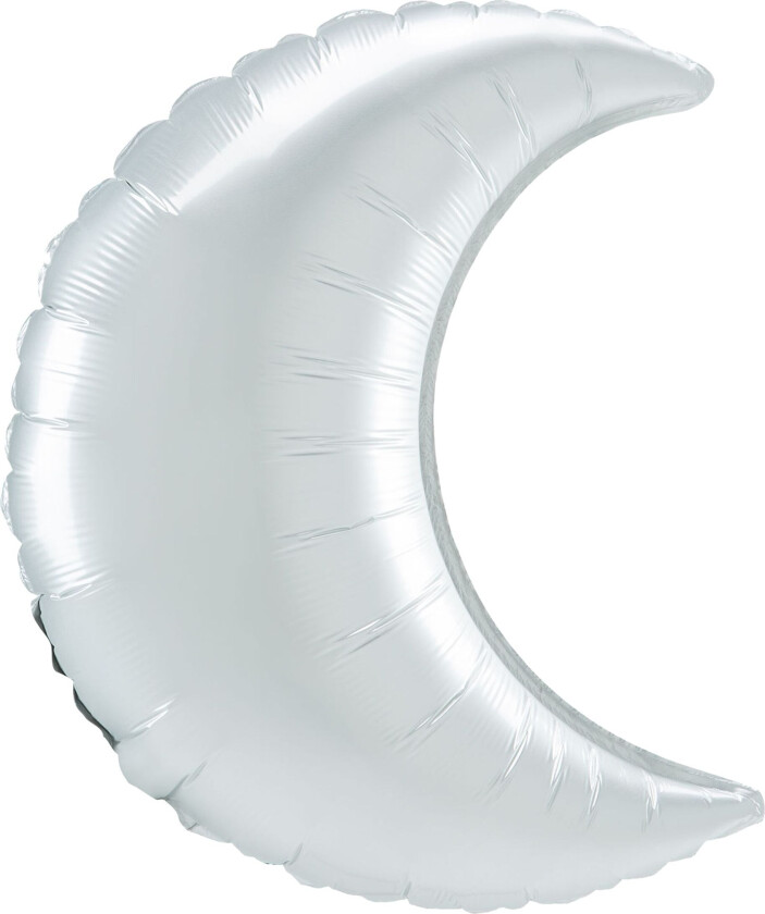 Folieballong Måne Sateng Hvit Pastell Shape - Liten
