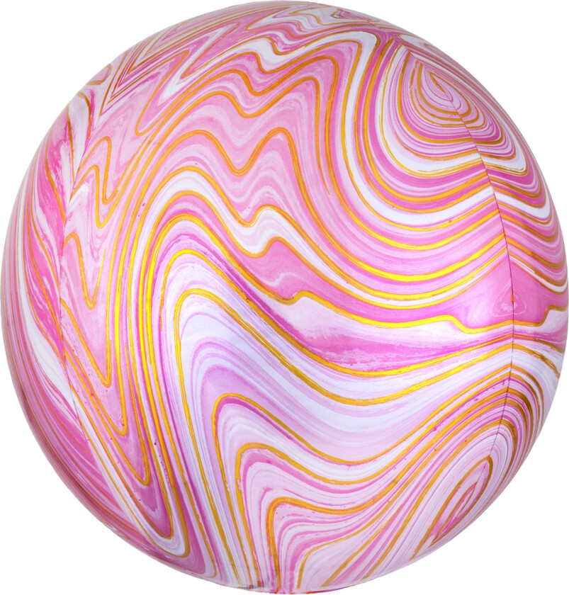 Folieballong Orbz Marmor Rosa