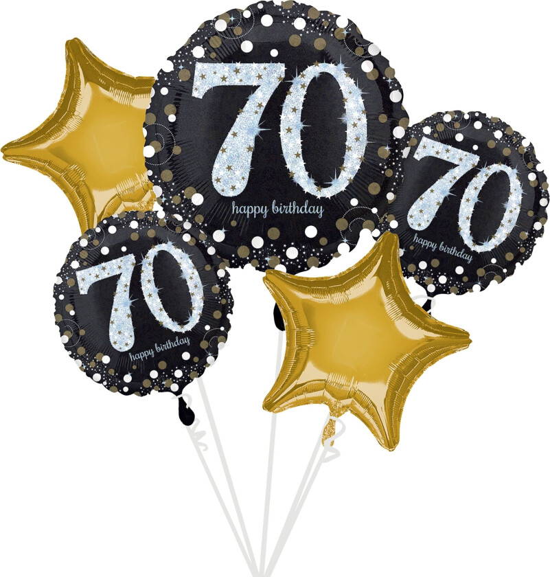 Ballongsett Svart/Gull 70 år