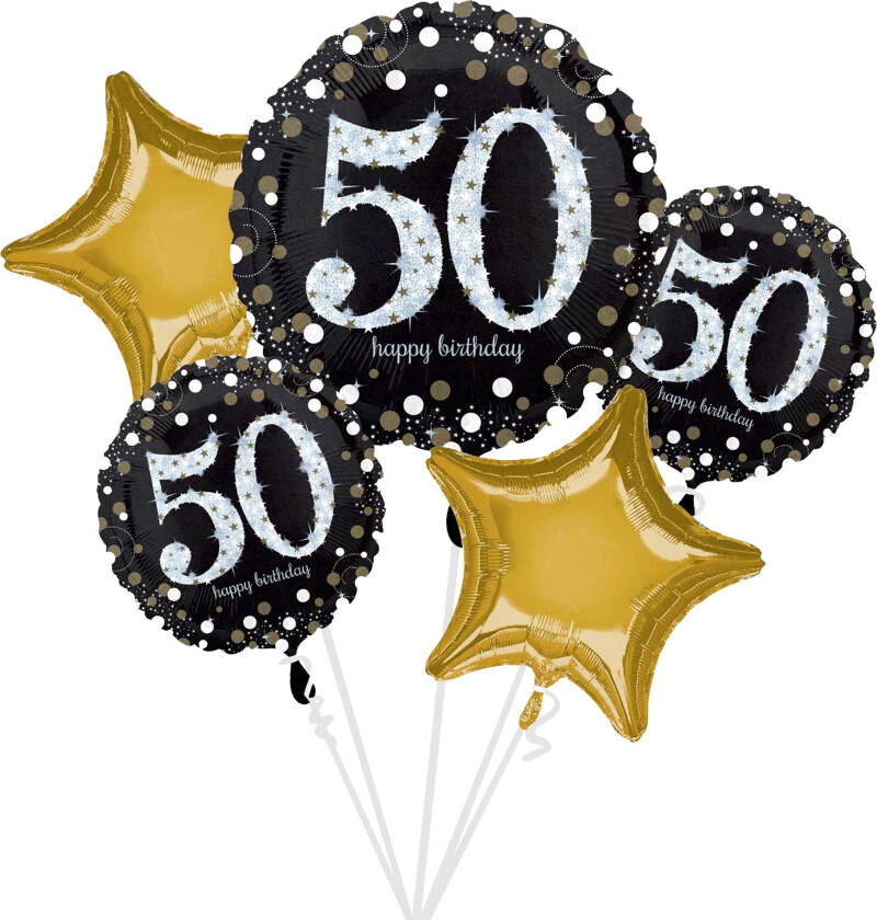 Ballongsett Svart/Gull 50 år