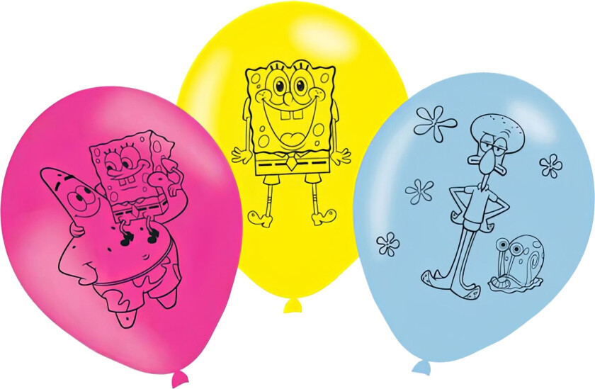 Ballonger Svampebob Firkant - 6-pakning