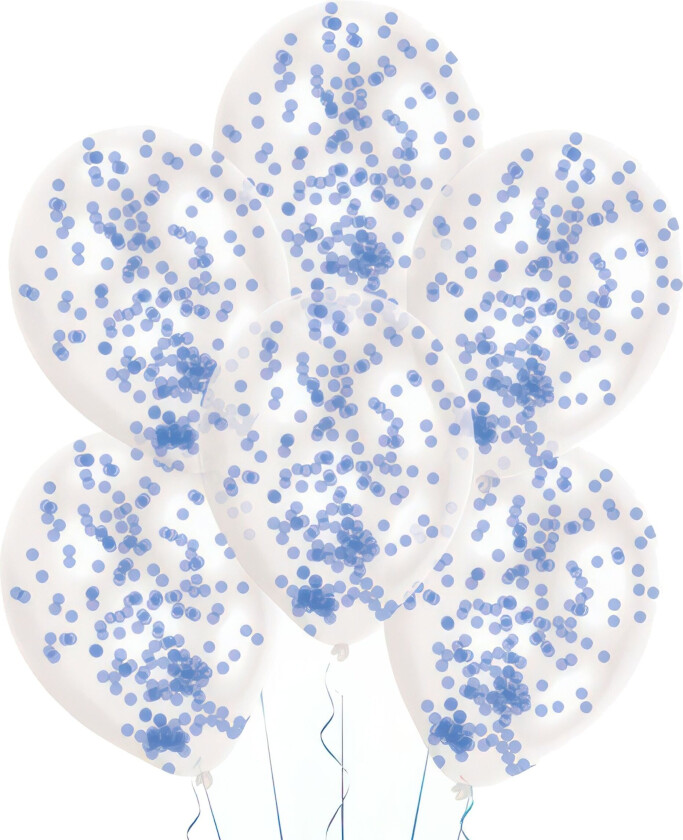 Konfettiballonger Lyseblå - 6-pakning