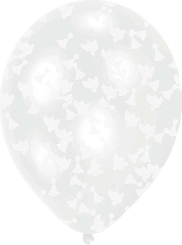 Konfettiballonger Hvit - 6-pakning