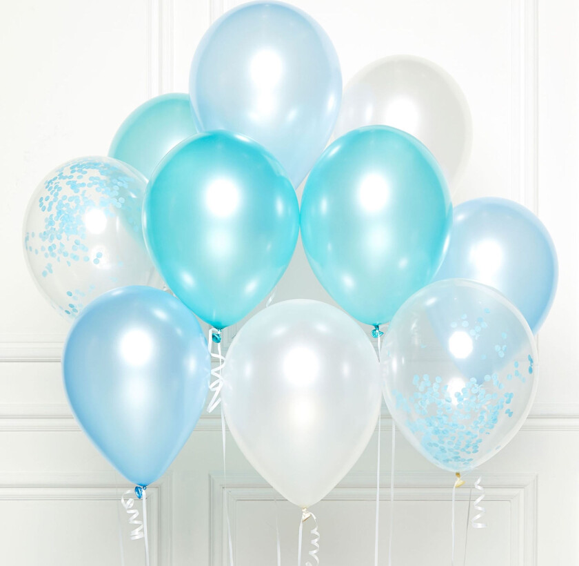 Ballongbukett Babyblå - 10-pakning
