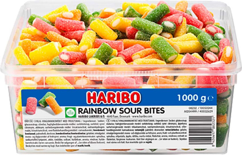 Haribo Rainbow Sour Bites Storpakning - 1 kg