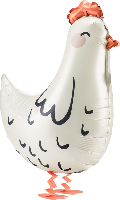 Folieballong Høne Hvit