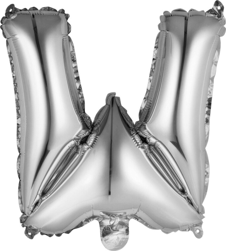 Bokstavballong Mini Sølv Metallic - Bokstav W