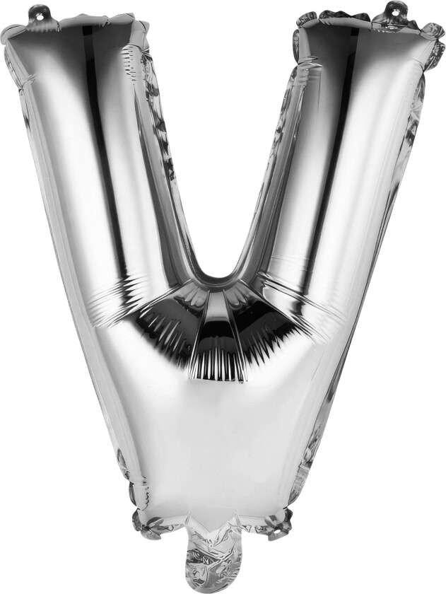 Bokstavballong Mini Sølv Metallic - Bokstav V