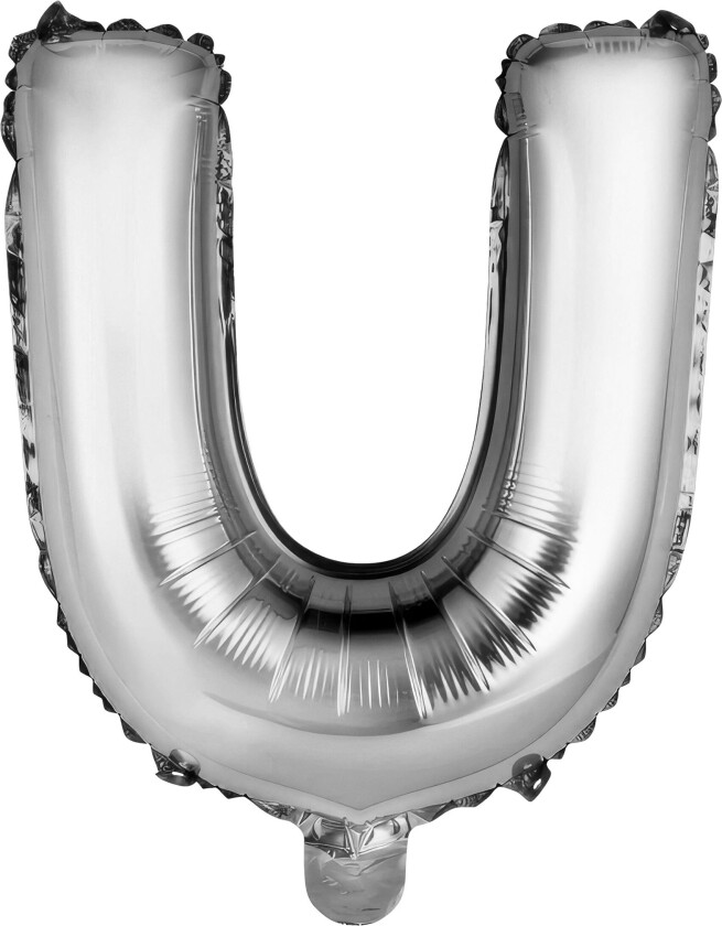 Bokstavballong Mini Sølv Metallic - Bokstav U
