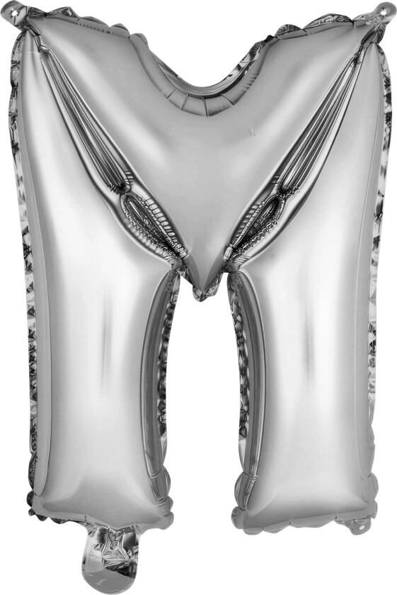 Bokstavballong Mini Sølv Metallic - Bokstav M