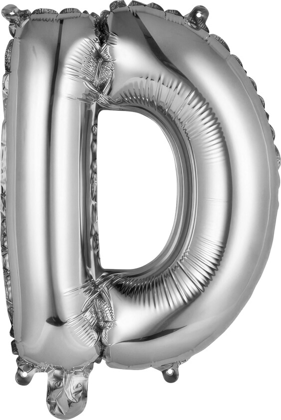 Bokstavballong Mini Sølv Metallic - Bokstav D