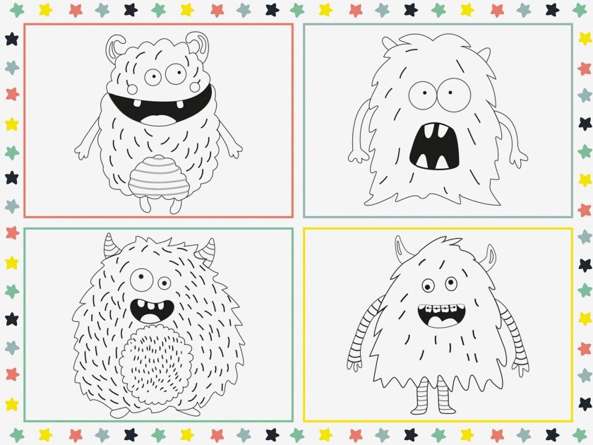 Bordbrikke Lerret Monster Bash - 6-pakning