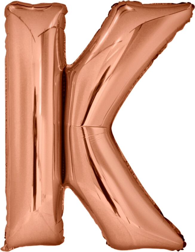 Bokstavballong Roségull Metallic - Bokstaven K