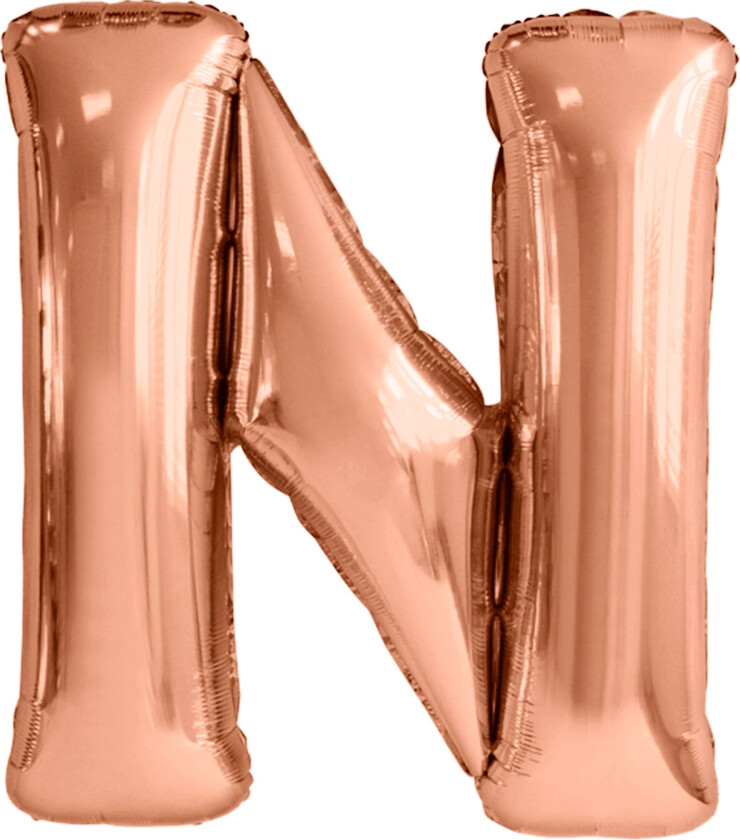 Bokstavballong Roségull Metallic - Bokstaven N