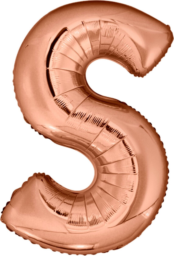 Bokstavballong Roségull Metallic - Bokstaven S