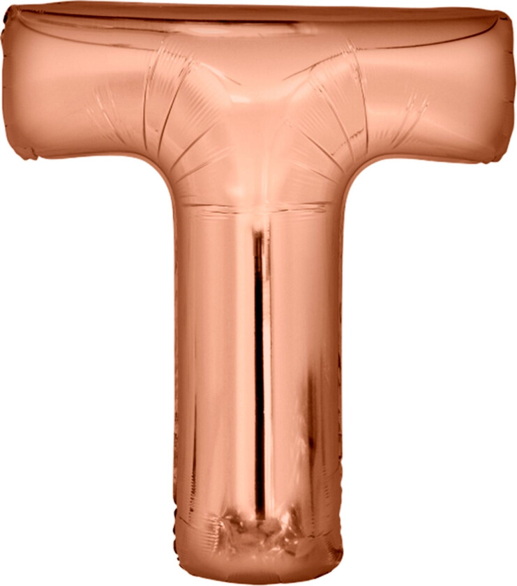 Bokstavballong Roségull Metallic - Bokstaven T