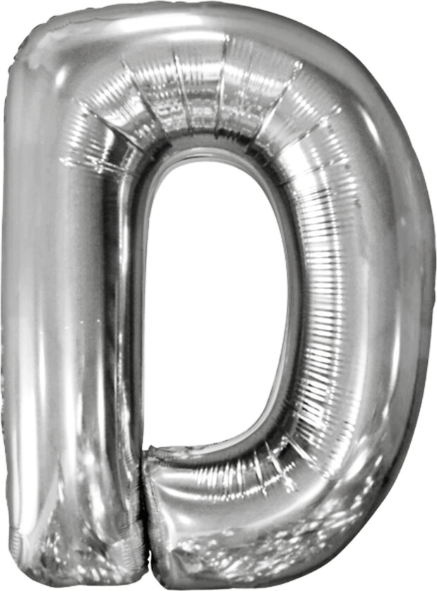 Bokstavballong Sølv Metallic - Bokstaven D