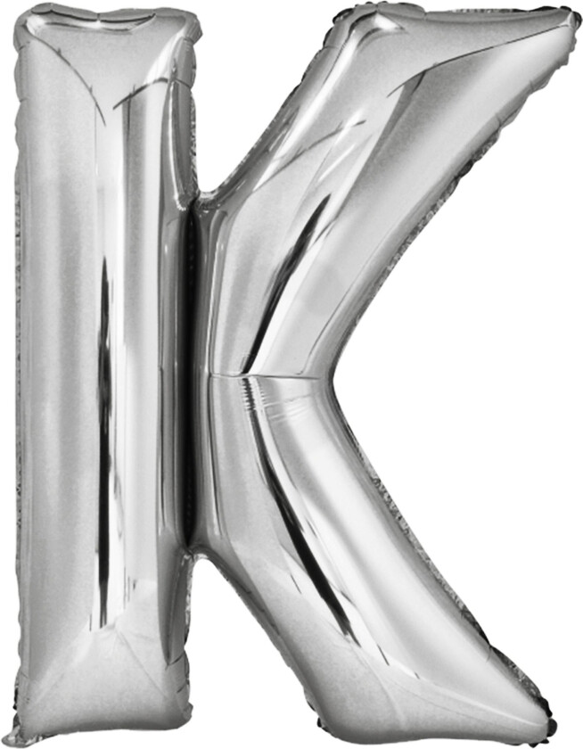 Bokstavballong Sølv Metallic - Bokstaven K