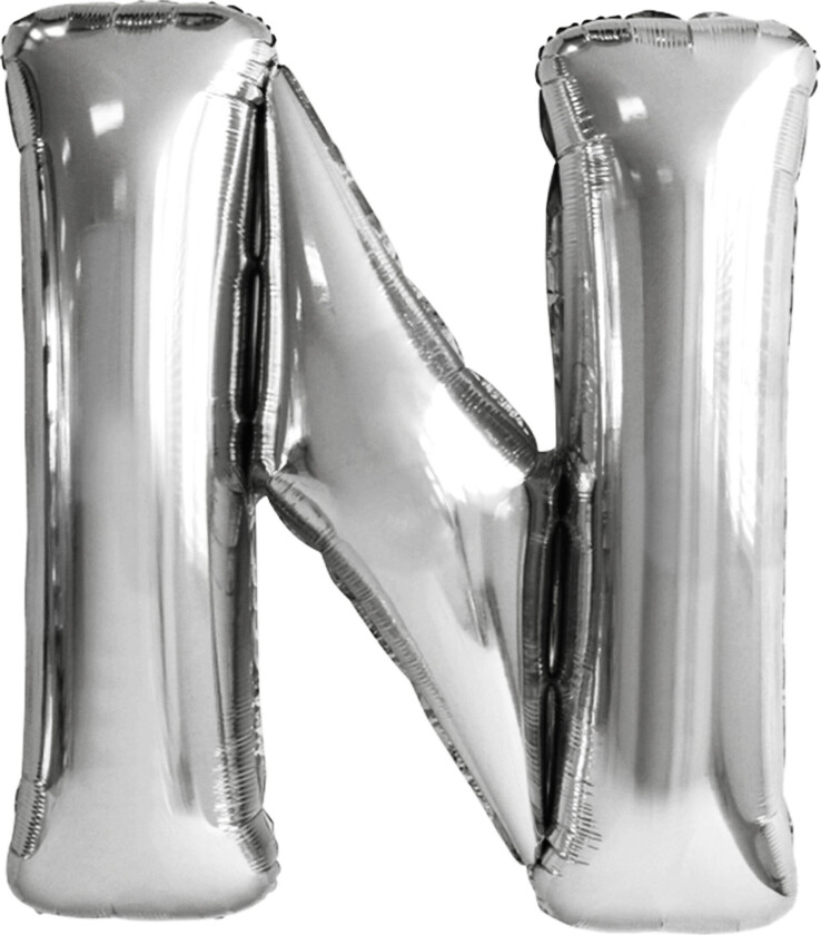 Bokstavballong Sølv Metallic - Bokstaven N