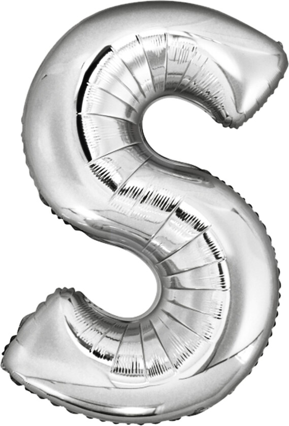 Bokstavballong Sølv Metallic - Bokstaven S