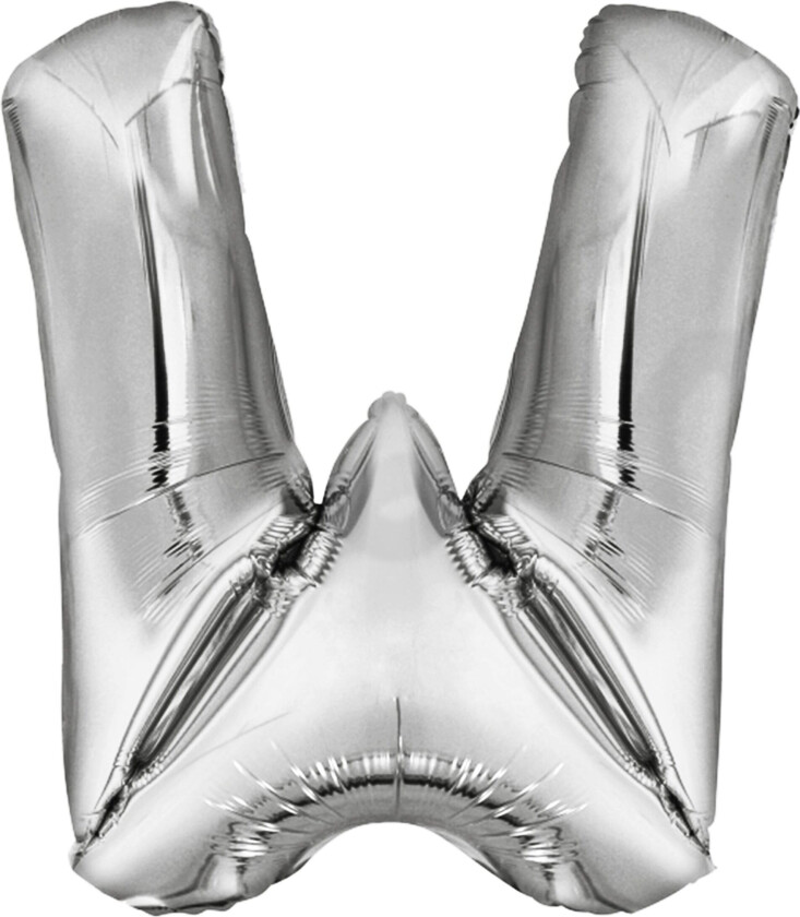 Bokstavballong Sølv Metallic - Bokstaven W