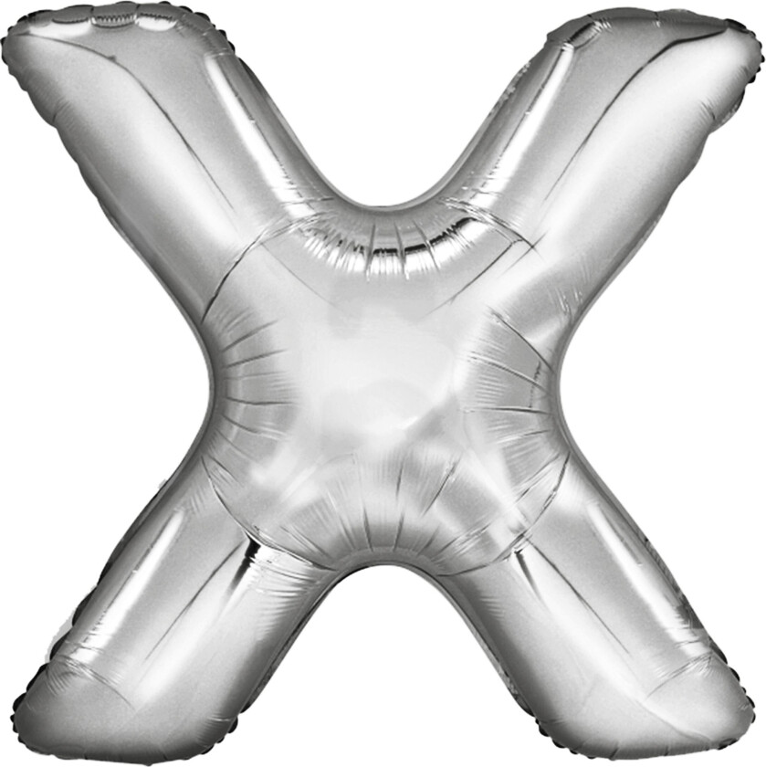 Bokstavballong Sølv Metallic - Bokstaven X