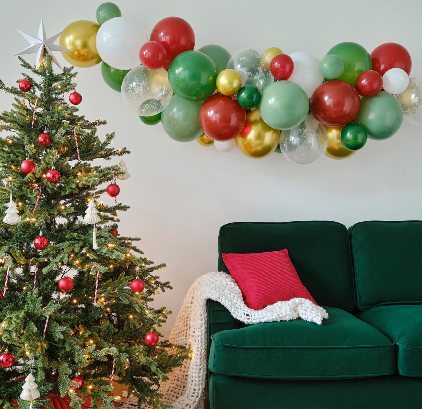 Jul Ballongbue Grønn/Rød/Gull