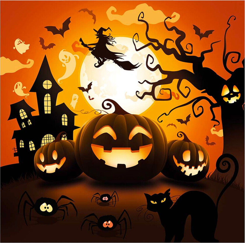 Servietter Halloweengresskar - 12-pakning