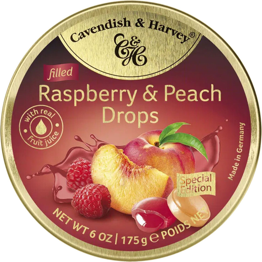 Cavendish Raspberry Peach Drops - 175 g
