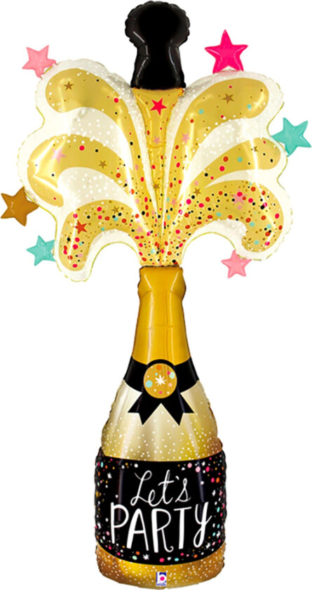 Folieballong Champagneflaske Let's Party