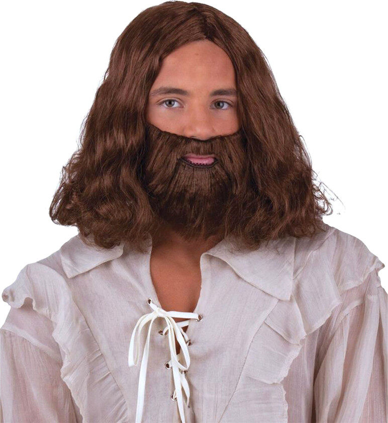Parykksett Jesus Brun - One size