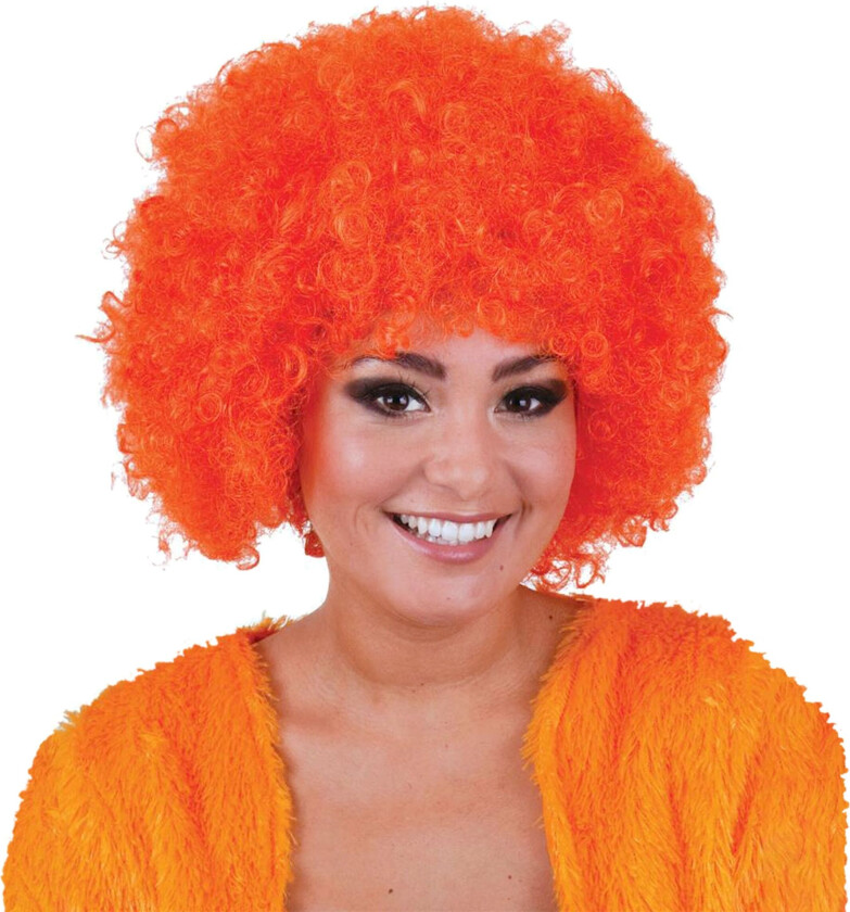 Oransje Afroparykk - One size