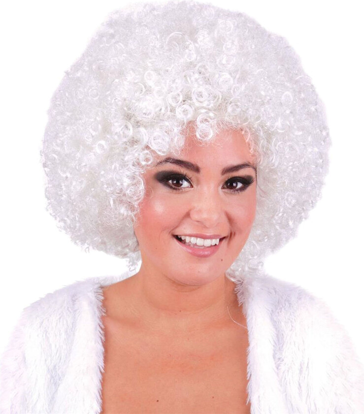 Hvit Afroparykk - One size