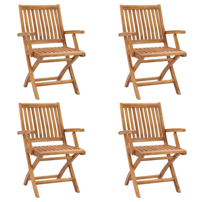 Sammenleggbare hagestoler 4 stk heltre teak