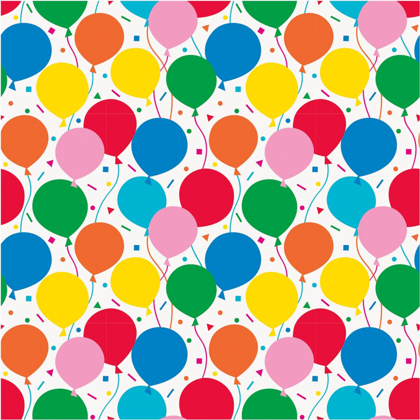 Gavepapir Hvit med Ballong