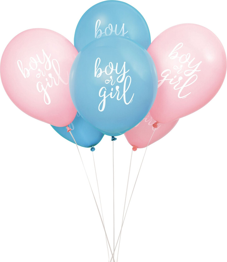 Ballonger Gender Reveal Boy or Girl - 8-pakning