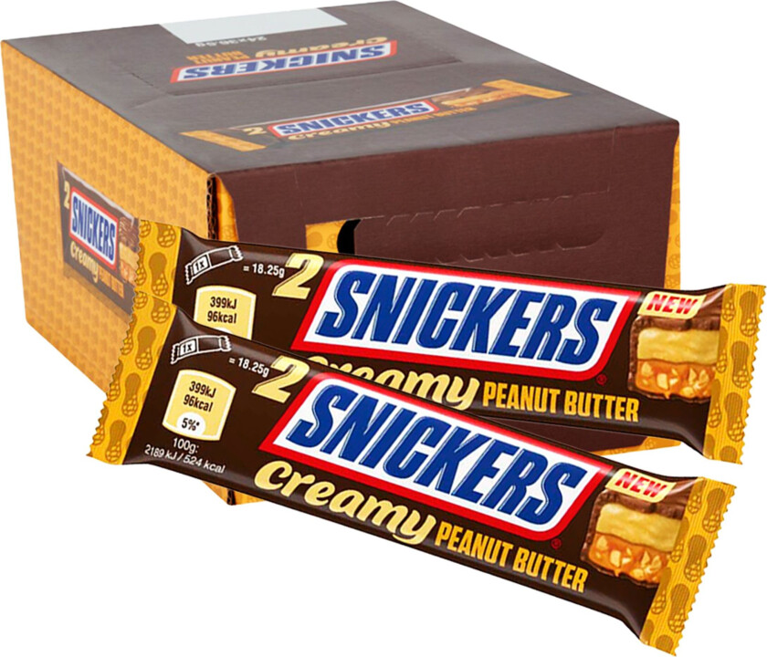 Bilde av Snickers Creamy Peanut Butter Storpakning - 24-pakning