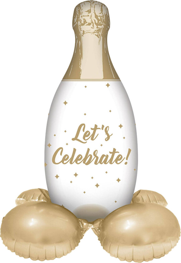 Folieballong Champagneflaske på Base - ej helium