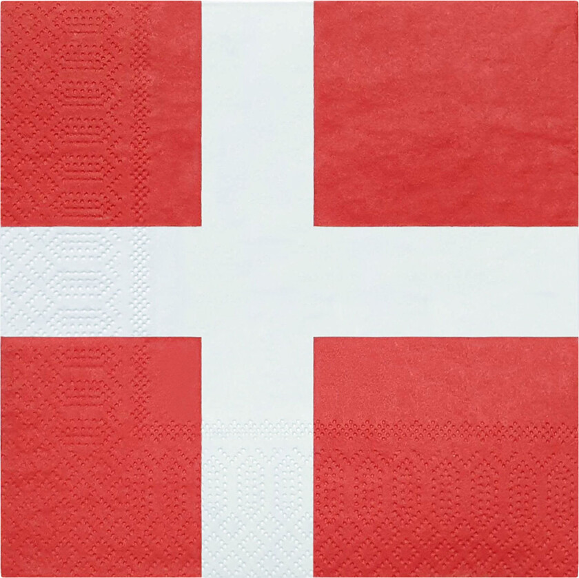 Servietter Dansk Flagg - 20-pakning