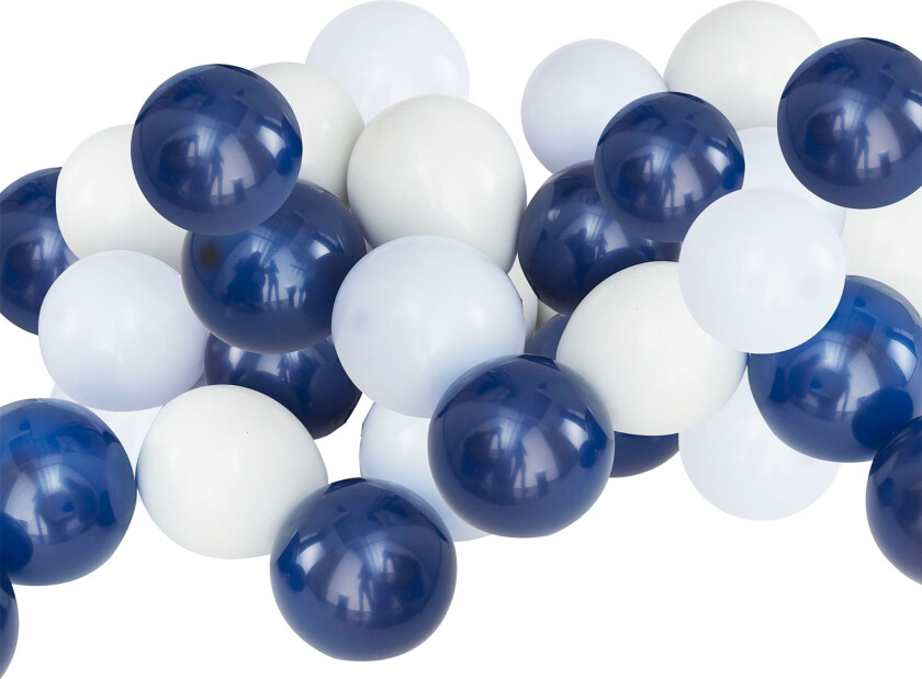 Lateksballonger Mini Mørkeblå/Grå Miks - 40-pakning