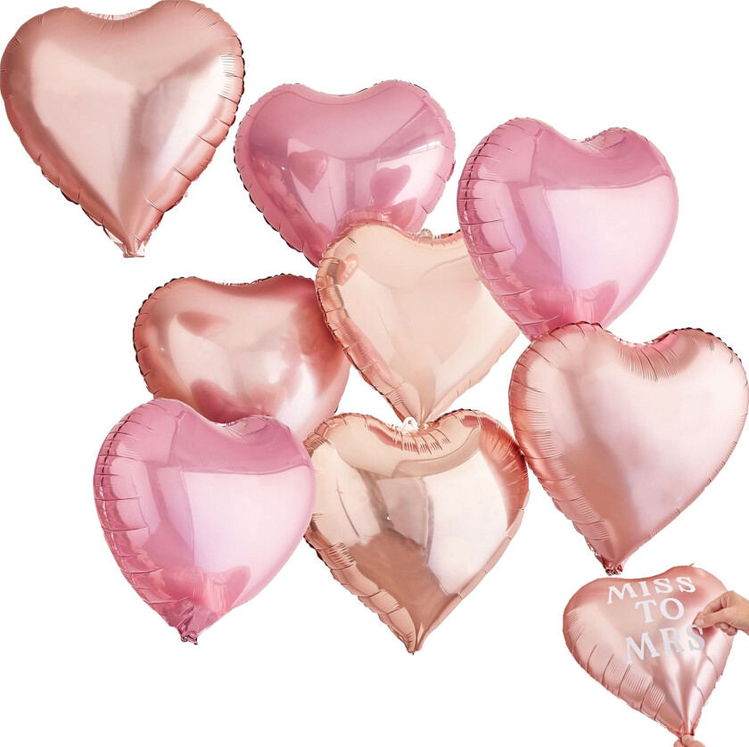 Ballongsett Hjerter med Bokstaver - 8-pakning