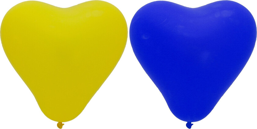 Ballonger Hjerter Blå/Gul - 10-pakning